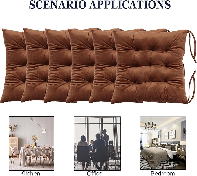 6 Pack Square Seat Cushion Chair Pads - Image 5