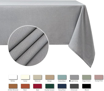 maxmill Rectangle Slubby Textured Tablecloth Waterproof Spillproof Wrinkle Free - Image 4