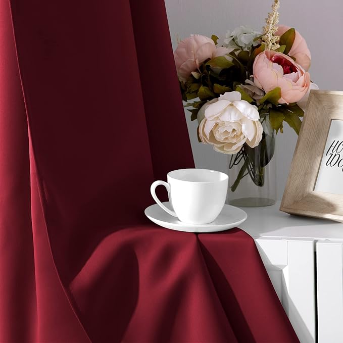 HOMEIDEAS Burgundy Red Blackout Curtains - Image 5