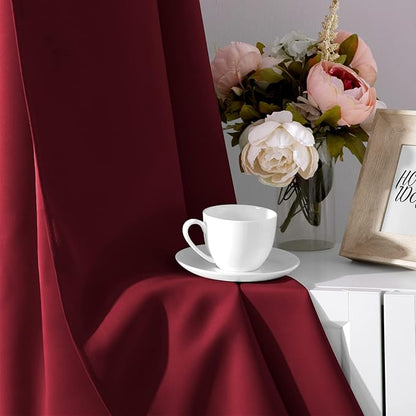 HOMEIDEAS Burgundy Red Blackout Curtains - Image 5