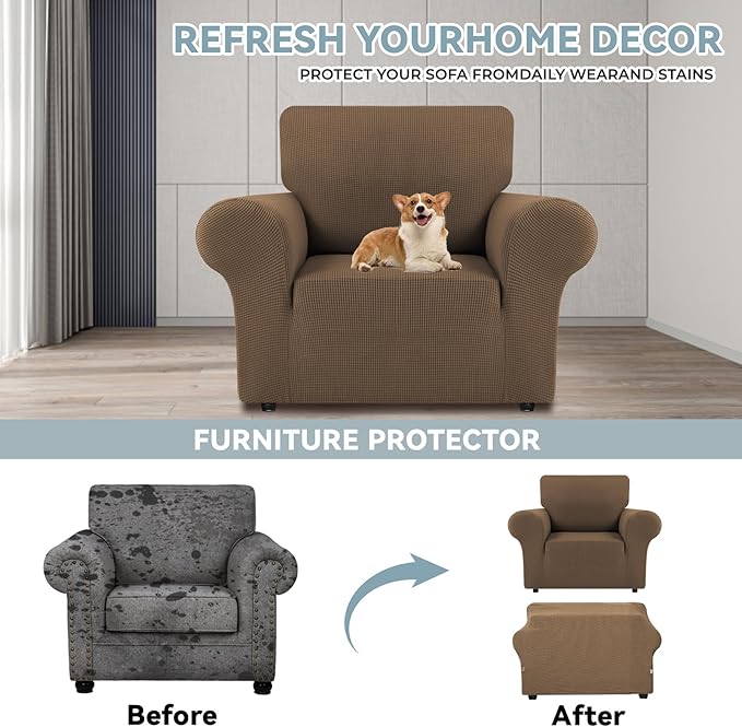 LURKA Stretch Chair Sofa Slipcovers 1 Piece Couch Covers - Image 3