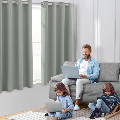 HOMEIDEAS Greyish Green Blackout Curtains - Image 2