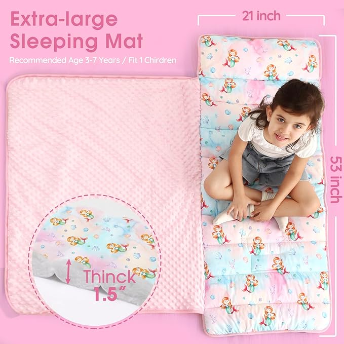 ACRABROS Toddler Nap Mat with Pillow and Blanket, Extra Large Rolled Napping - Image 6