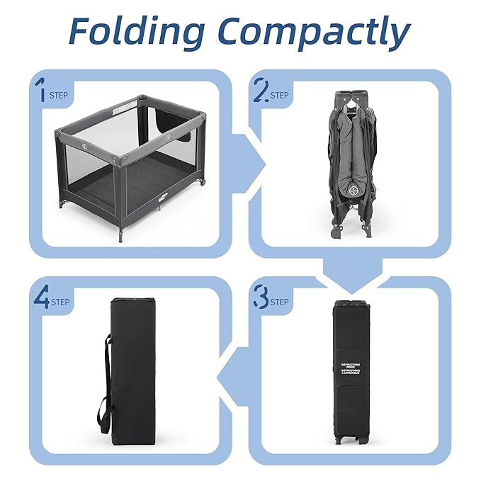 Pamo Babe Portable Playpen Foldable Playard Portable Crib - Image 3