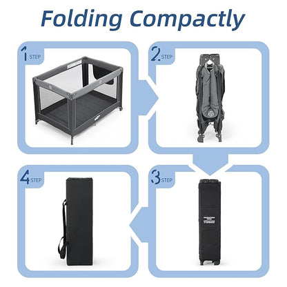 Pamo Babe Portable Playpen Foldable Playard Portable Crib - Image 3