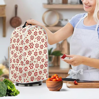 Talayituse Red Dog Paw Heart Print Blender Dust Cover, Fingerprint Protection - Image 3