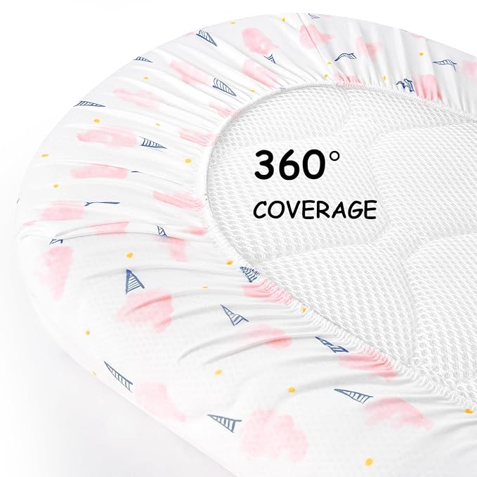 Yoofoss Bassinet Sheets for Baby, Baby Delight, Angelbliss, Soft Breathable - Image 7