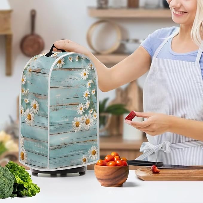 Daisy Blender Cover Teal Wood Appliance Dust Cover Universal - Image 3