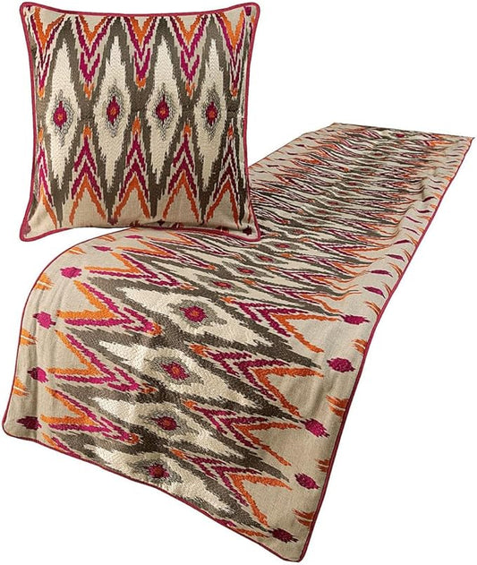 The HomeCentric King Queen Twin Multi Color & Pink Decorative Full 68"x18" Bed by TheHomeCentric