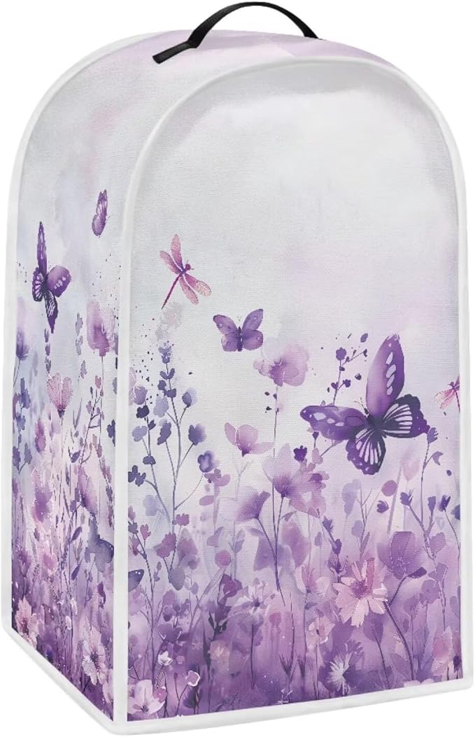 Talayituse Butterfly Dragonfly Flower Print Blender Dust Cover, Fingerprint - Image 2