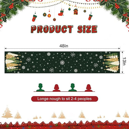 OTOSTAR Snowflakes and Christmas Tree Table Runner, Xmas Seasonal Winter - Image 6