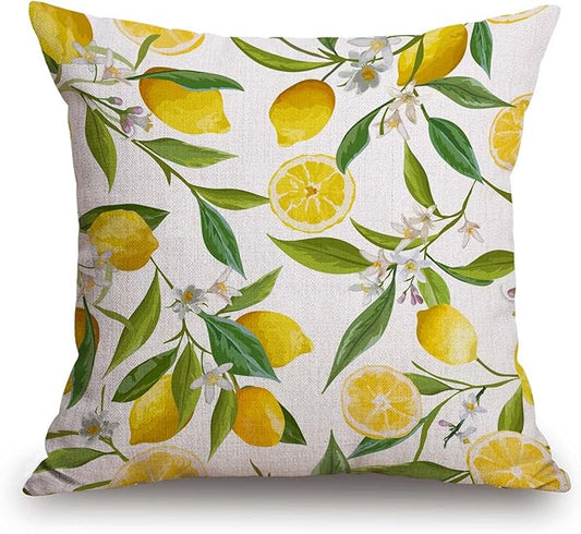 TSSOHU Green Floral Pattern Lemon Fruits Flowers Leaves Elegant Exotic Throw by TSSOHU
