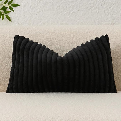 Kevin Textile Soft Plush 12x24 Inch Lumbar Pillow Cover 1 Pack, Luxury Fluffy by KevinTextile