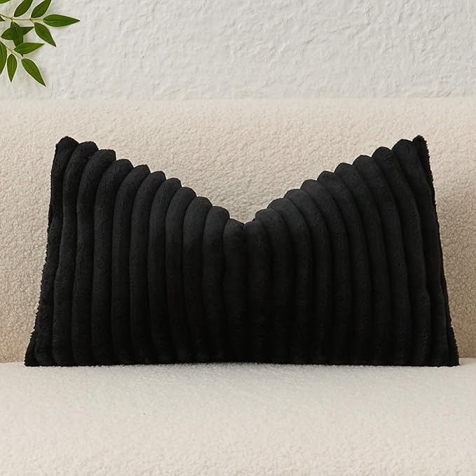 Kevin Textile Soft Plush 12x20 Inch Lumbar Pillow Cover 1 Pack, Luxury Fluffy by KevinTextile