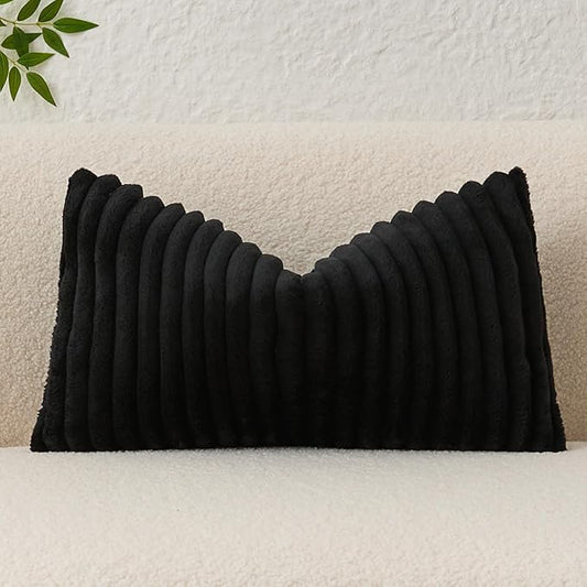 Kevin Textile Soft Plush 14x24 Inch Lumbar Pillow Cover 1 Pack, Luxury Fluffy by KevinTextile