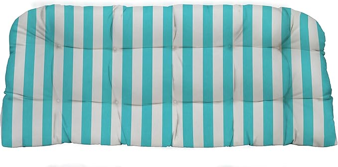RSH DECOR: Tufted Wicker Loveseat Cushion | 41” x 19" | All-Weather Spun Fabric by RSHDECOR