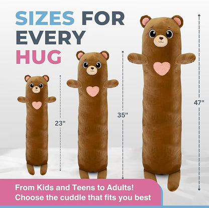 Bear Plush Body Pillow for Kids | Long Stuffed Animal Cuddle Pillow | Soft - Image 6