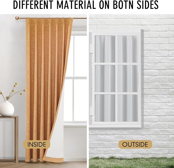 IVAPUPU Linen Pinch Pleated Blackout Curtains - Image 6