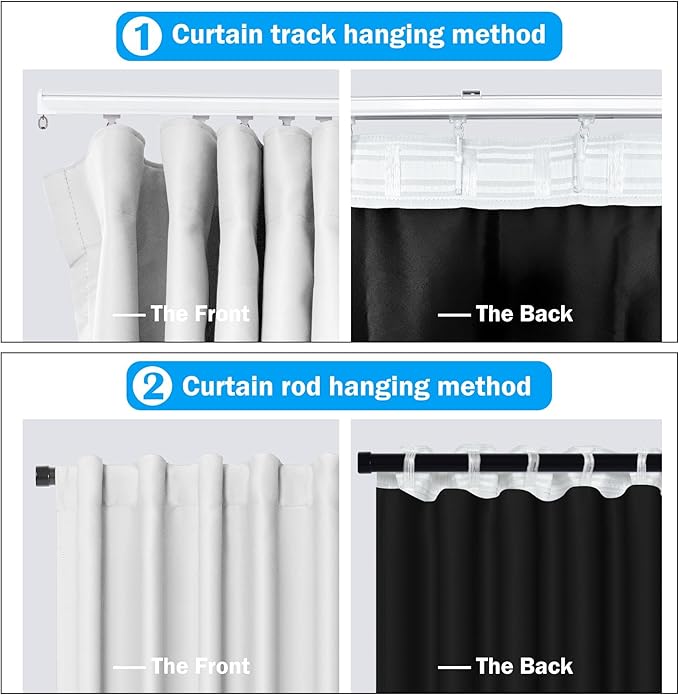 Room Divider Curtains Total Blackout Privacy Curtain Panel Room Thermal - Image 3