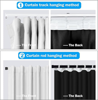 Room Divider Curtains Total Blackout Privacy Curtain Panel Room Thermal - Image 3