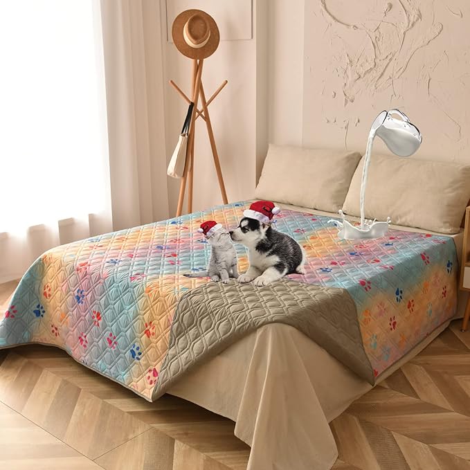 100% Waterproof Dog Bed Cover 52x82 inch Reversible Changing Pad Reusable by Topthumbs