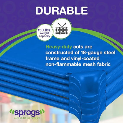 Sprogs Heavy-Duty Stackable Standard Size 52"L Daycare Cots - Image 4