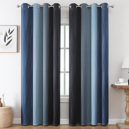 Estelar Textiler Black and Navy Blue Blackout Curtains - Image 2