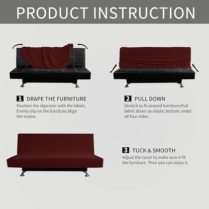 Easy-Going Stretch Futon Slipcover Armless Sofa Cover Furniture Protector - Image 6