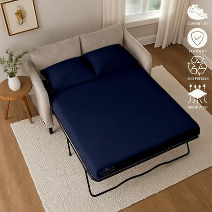 Sleeper Sofa 4 Piece Bed Sheet Set Premium Quality 100% Cotton 500 Thread Count - Image 5