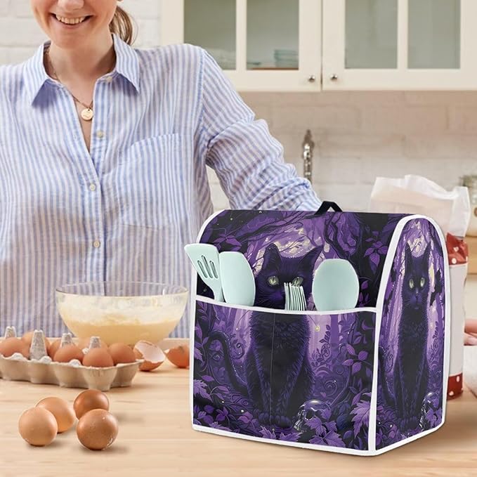 Black Cat Stand Mixer Cover Washable Kitchen Appliance Cover - Image 2