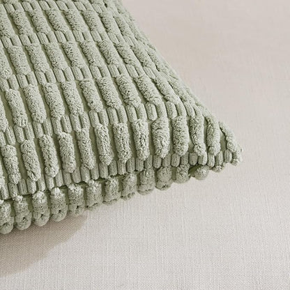 Fancy Homi 4 Packs Sage Green Decorative Throw Pillow Covers 14x24 Inch - Image 4