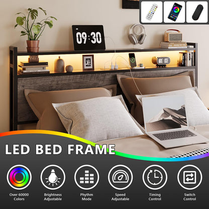 vingli king bed frame with 4 storage drawers, close-up detail