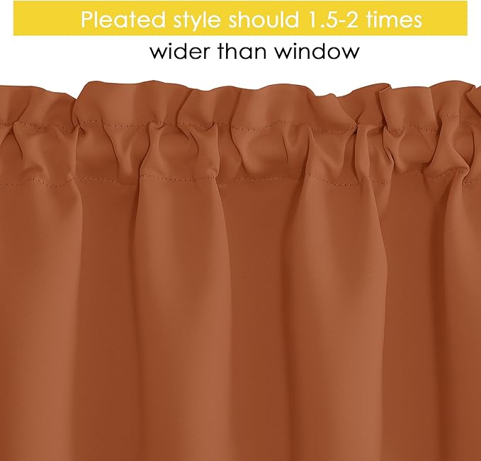 NICETOWN 4 Panels Burnt Orange Valance - Image 3