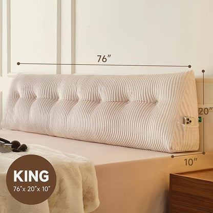 Z-hom King Headboard Pillow, Triangular Wedge Reading Pillow - Image 3