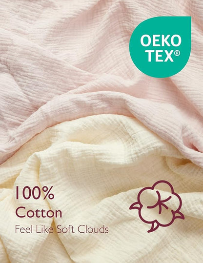 Momcozy Muslin Standard Fitted Crib Sheets, 2 Pack Soft Breathable Natural - Image 3