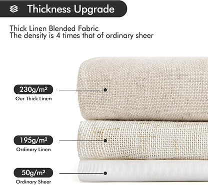 MIULEE Non-See-Through Privacy Linen Curtains 2 Panels, Light Filtering Window - Image 5