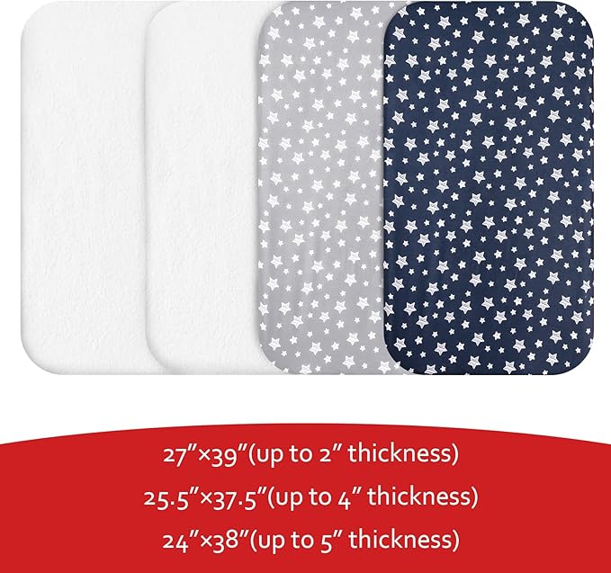 Pack and Play Sheets & Waterproof Terry Pack N Play Mattress Protector Pad - Image 7
