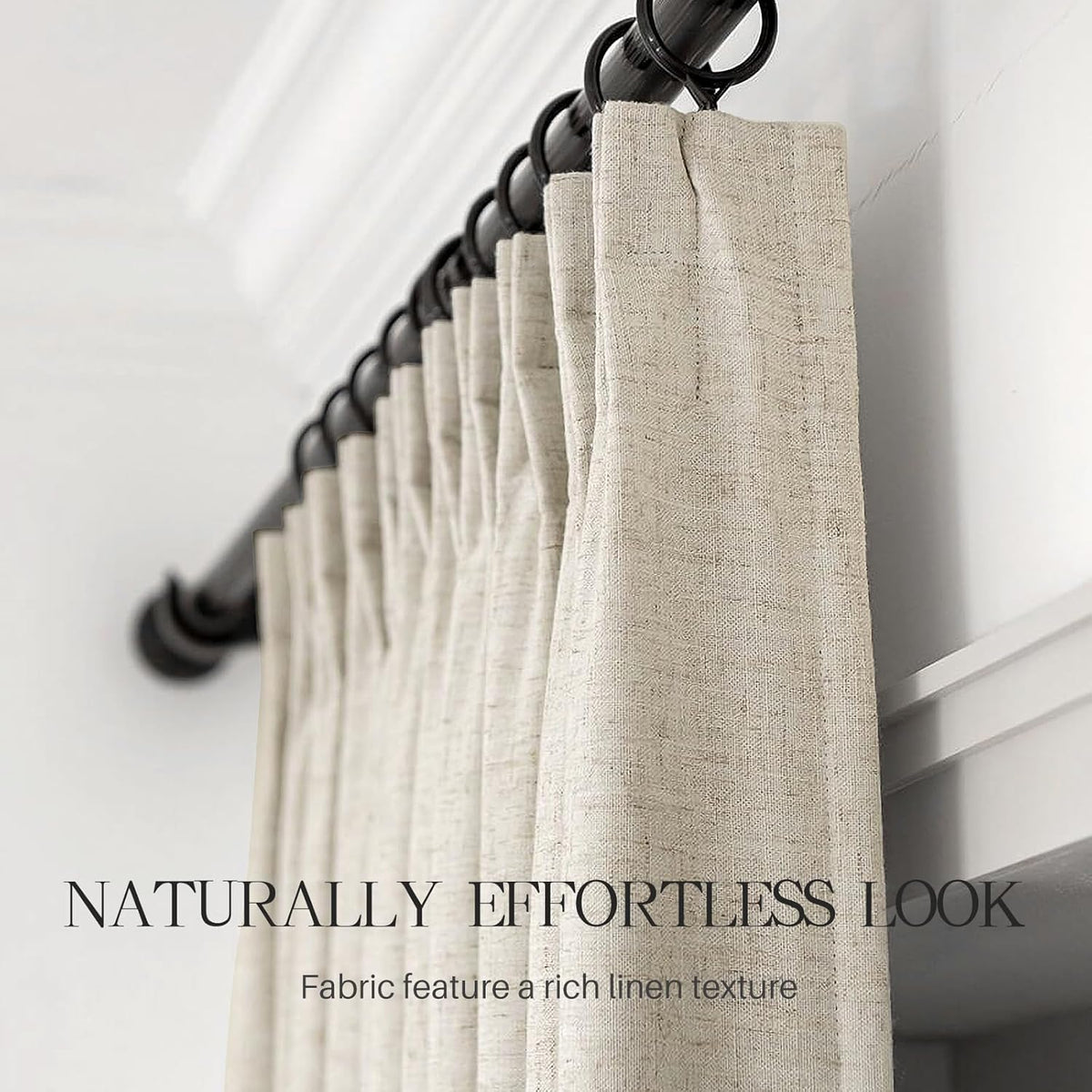 pinch pleated linen curtains 100% blackout 95 inches, package contents