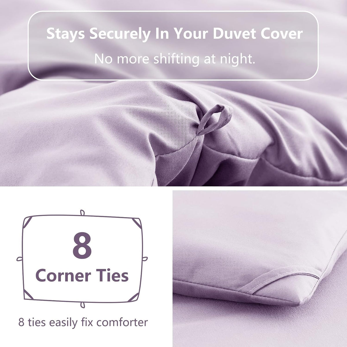 himeet full size comforter sets, 3 pieces with, side view