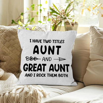 Great Aunt Gifts Throw Pillow Covers 18x18, Christmas Great Aunt Auntie - Image 5
