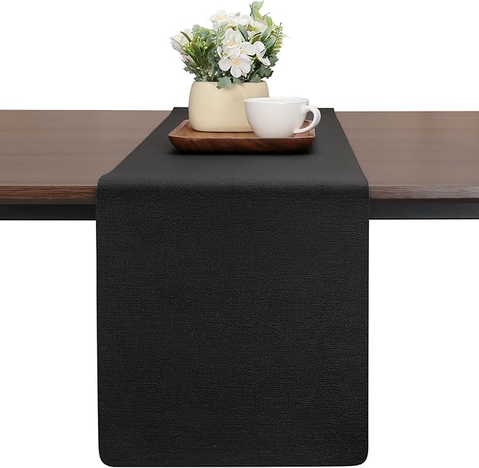 Table Runners 72 Inches Long, Dual-Sided Faux Leather Farmhouse Table Runner by Chitomars