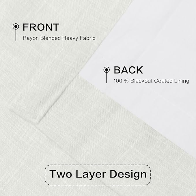IVAPUPU Pinch Pleated Linen Blend Blackout Curtains - Image 4