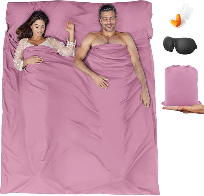 Sleeping Bag Liner, Travel Sheet & Adult Sleep Sack, Camping Sheets Travel by BREENHILL