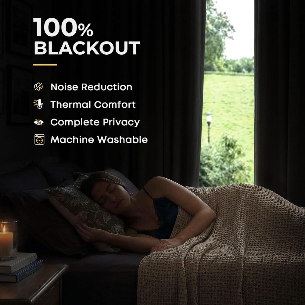 INOVADAY 100% Black Out Curtains 90 Inch Long Blackout Curtains for Bedroom