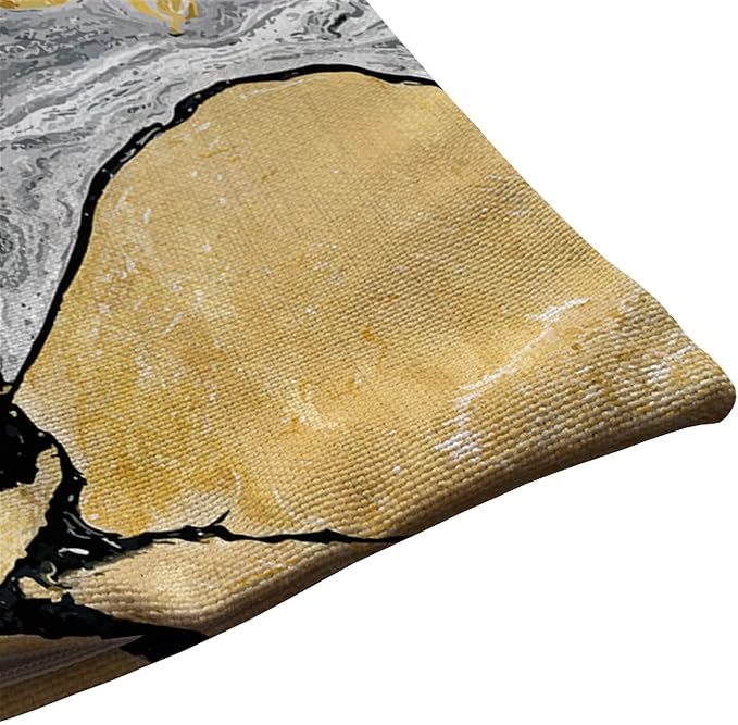 Solekla Black Gold Golden and Silver Marble Ink Abstract Painting Cotton Linen - Image 5
