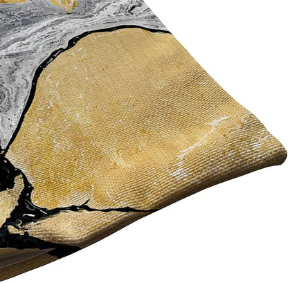 Solekla Black Gold Golden and Silver Marble Ink Abstract Painting Cotton Linen - Image 5
