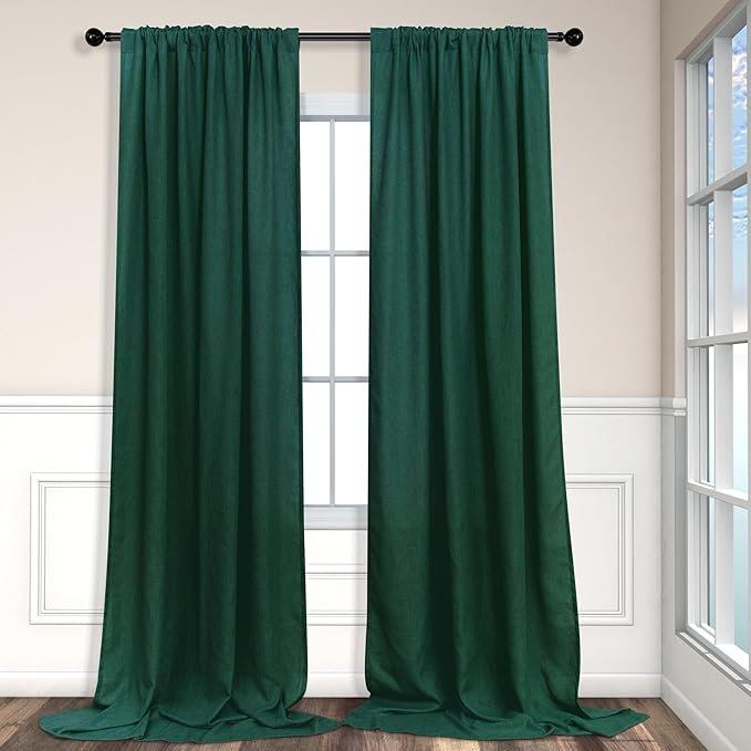 Pitalk Dark Green Curtains 63 Inch Length - Image 9