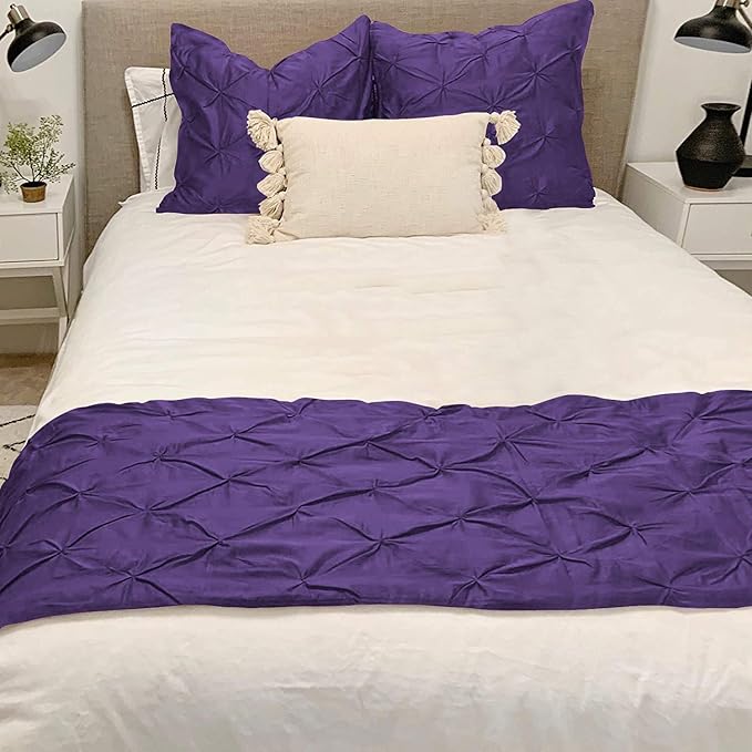 Bed Runner Set - 100% Pure Cotton 800 Thread Count - Luxury 1 Pinch Pleated Bed - Image 2