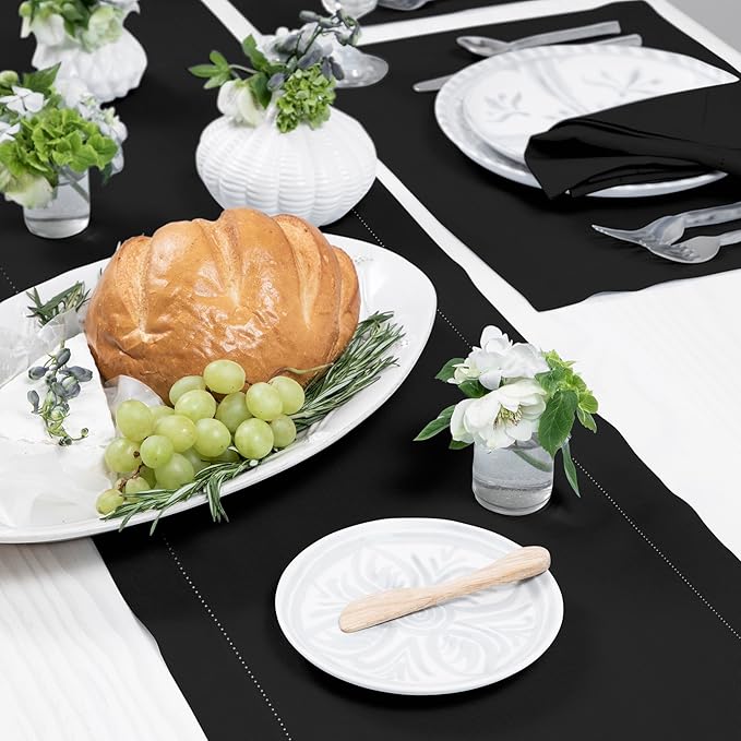 Solino Home Linen Black Table Runner 156 Inches Long - Image 9