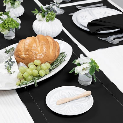 Solino Home Linen Black Table Runner 144 Inches Long - Image 9